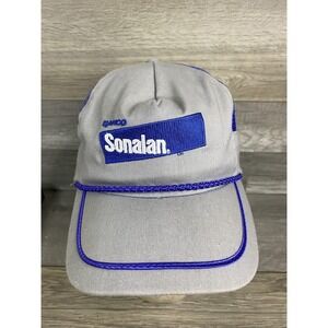 Vintage Elanco Sonalan Hat Cap Snap Back Gray Mesh Trucker One Size Mens 80s